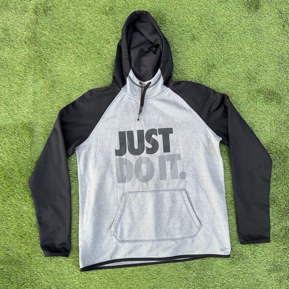 Womens Nike Therma Fit Running Graphic Hoodie Sweat Shirt Size Large‎ Just Do It